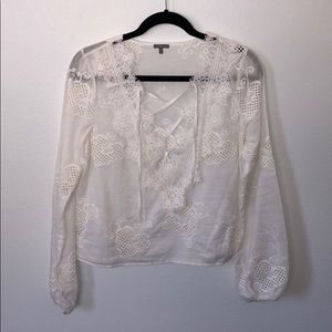 White Boho Peasant Blouse